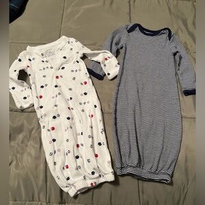 Set of Two CARTER’s sleepers One Size Baseball and Stripes